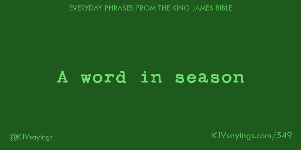 “A word in season”